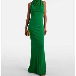 Sleeveless Emerald Green Cowl Neck Maxi Dress REBECCA VALLANCE